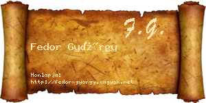 Fedor György névjegykártya