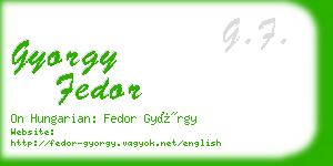 gyorgy fedor business card